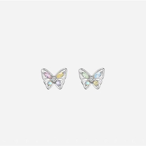 봄 나비 큐빅 귀걸이 [은침 S925]